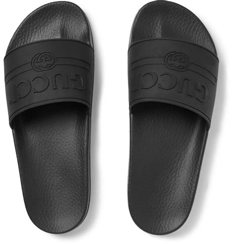 black gucci slides men's|Gucci slides men nordstrom.